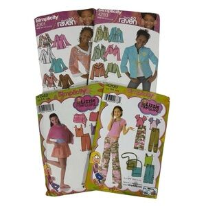 Simplicity Y2K Sewing Patterns Sz 8-16 Lizzie McGuire Raven Shirt Pants Jacket